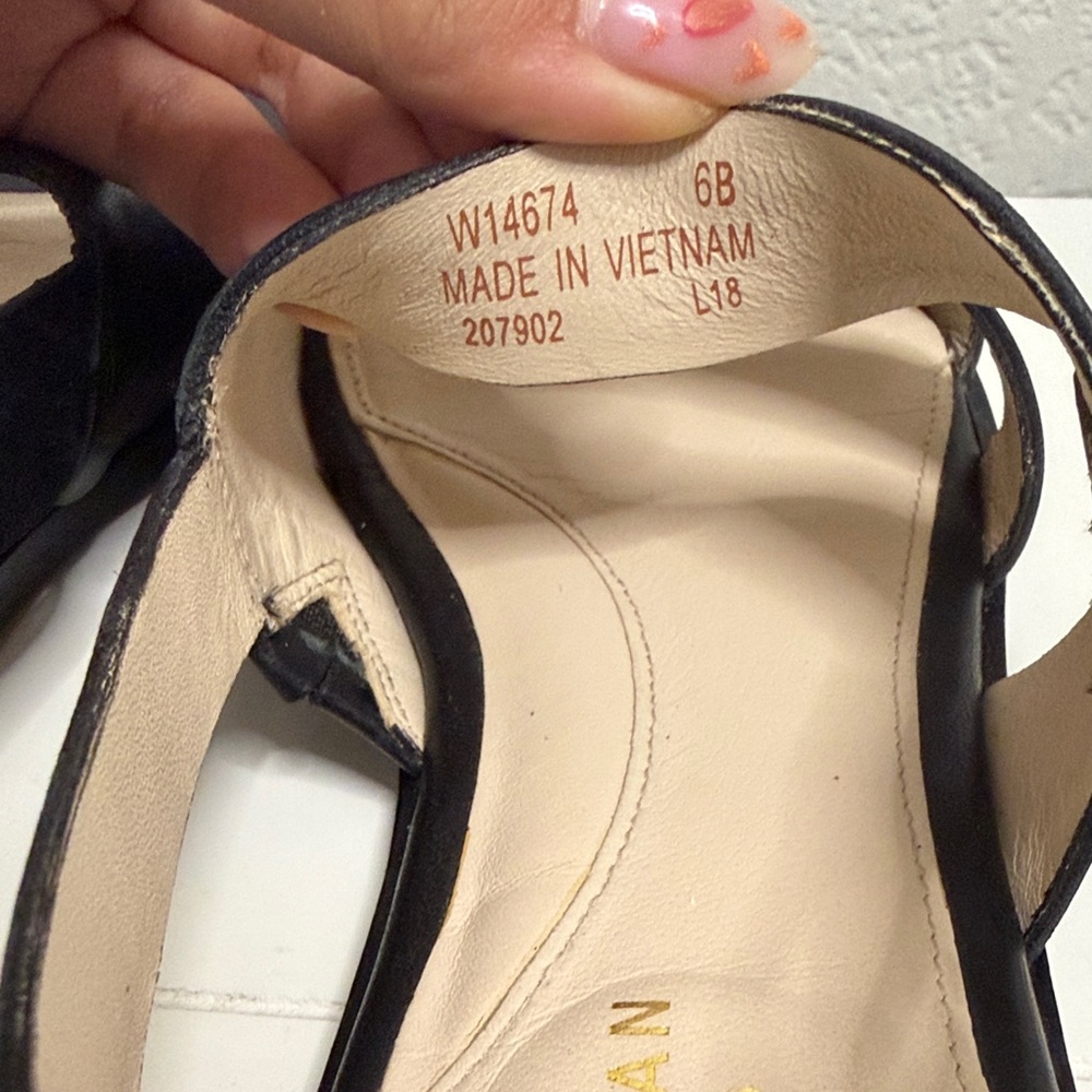 Cole Haan Grand 360 Black Leather Strappy Sandals - Picture 5 of 6